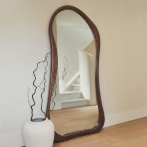 Arcurva - Large Full Length Dark Wood Irregular Mirror 170cm x 85cm